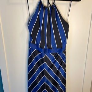 Black and blue maxi dress